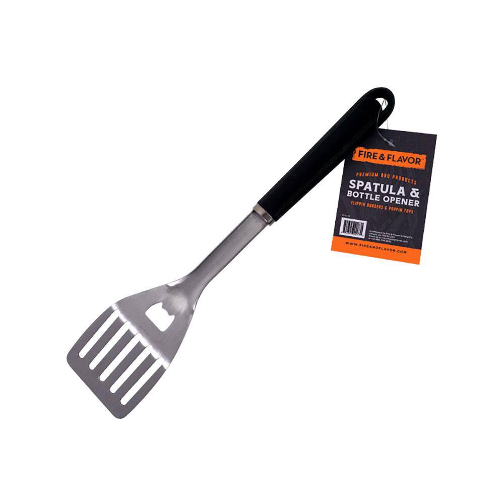 Fire and Flavor Easy Grip Metal Spatula with Built-in Bottle Opener