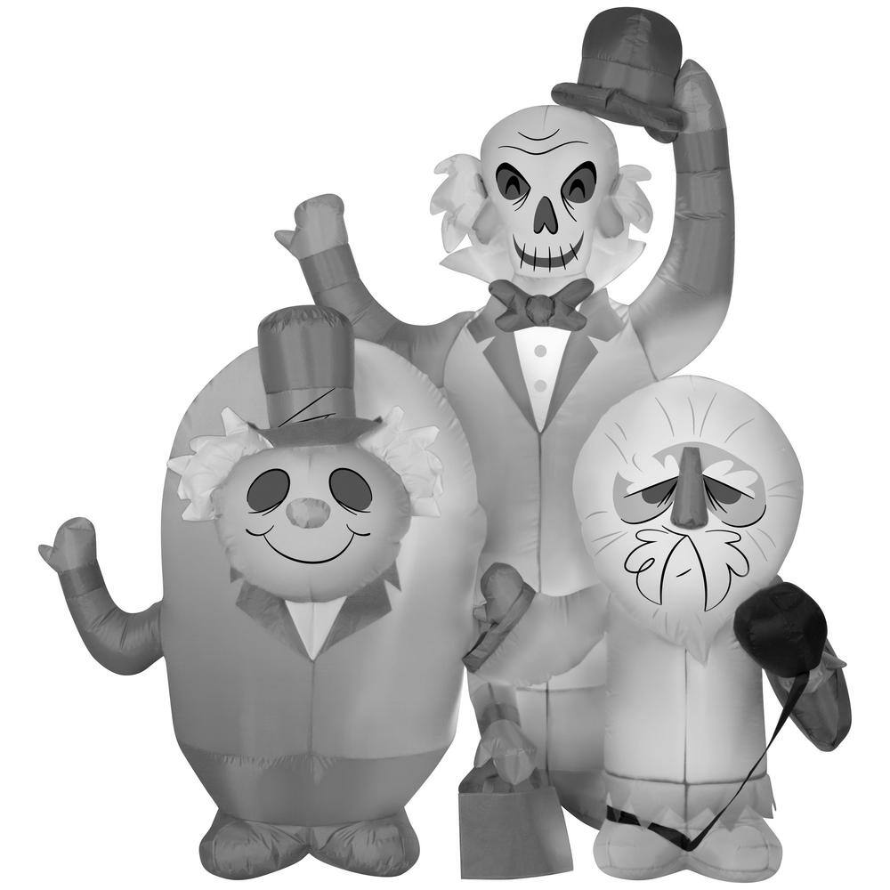 Gemmy  6 Ft. Tall Halloween Airblown-Haunted Mansion Hitchhiking Ghosts-Scene-Disney