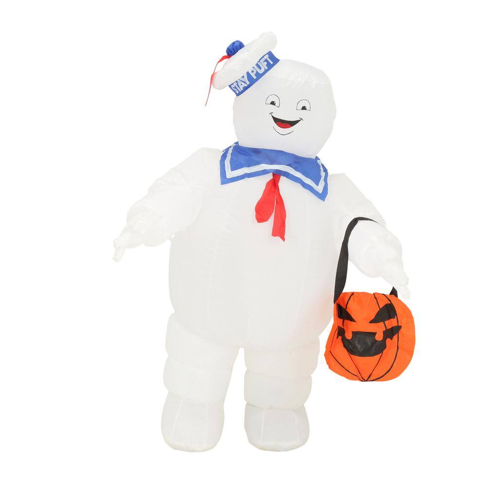 Gemmy 42 in. Stay Puft Inflatable with Pumpkin Tote Ghostbusters