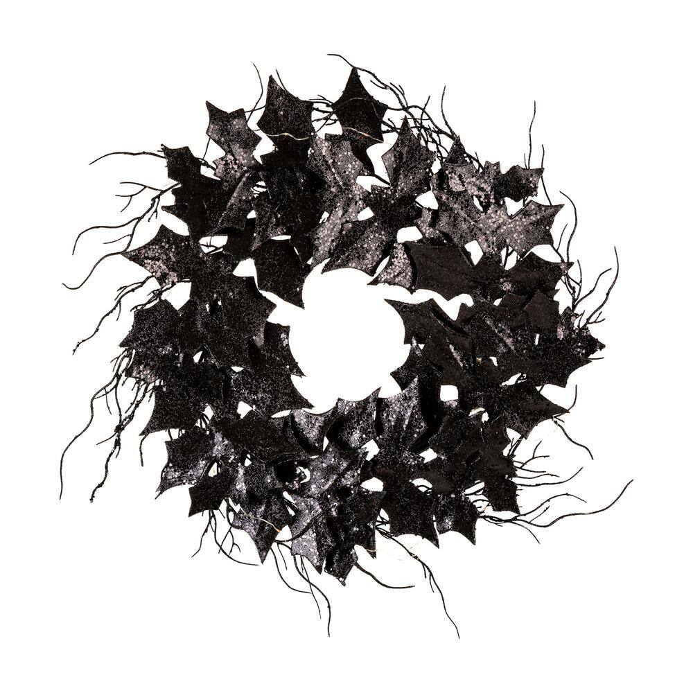 Glitzhome  26 in. D Lighted Halloween Bat Wreath