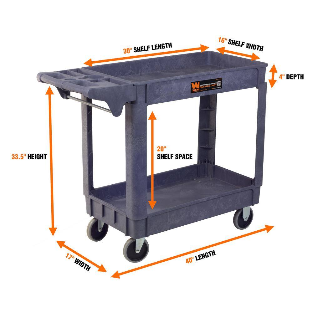 WEN 500-Pound Capacity 40 by 17 in. Service Utility Cart