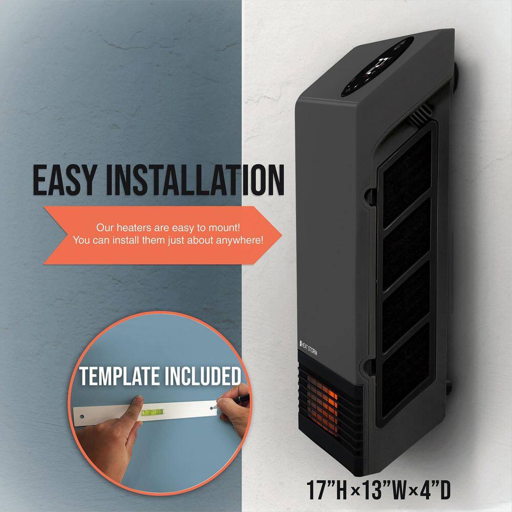 Heat Storm 1,000-Watt Gray Deluxe Indoor Infrared Wall Heater