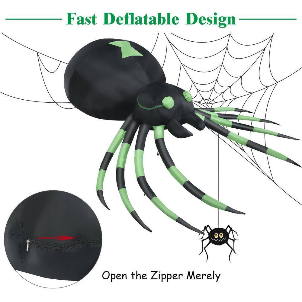 Gymax  6 ft. Halloween Inflatable Blow-Up Spider with LED Lights Outdoor Yard Decoration