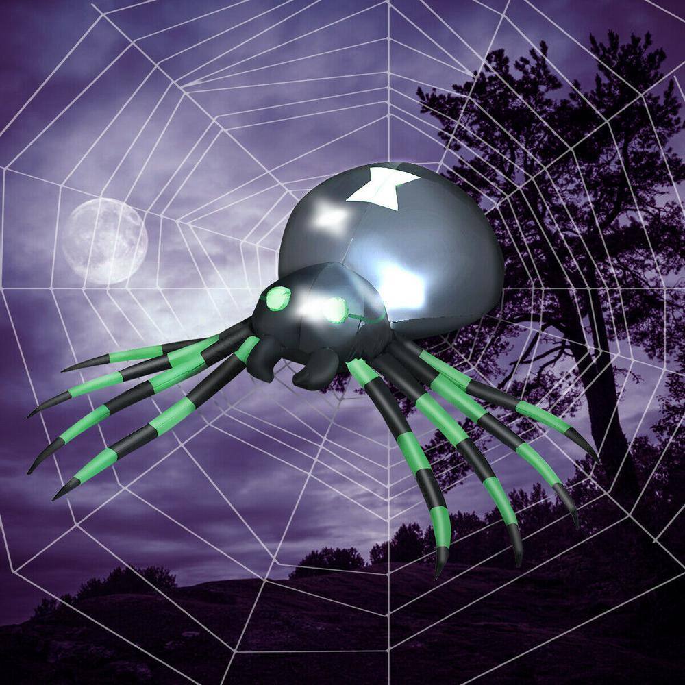 Gymax  6 ft. Halloween Inflatable Blow-Up Spider with LED Lights Outdoor Yard Decoration