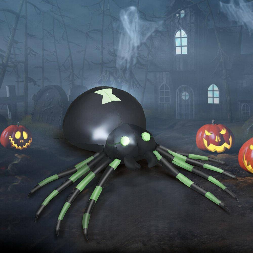 Gymax  6 ft. Halloween Inflatable Blow-Up Spider with LED Lights Outdoor Yard Decoration