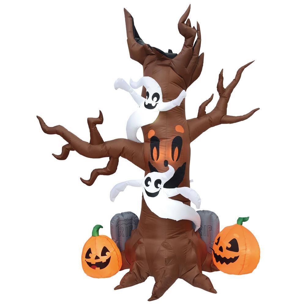 8 ft. Tall Brown, White and Black Plastic Scary Tree Inflatable