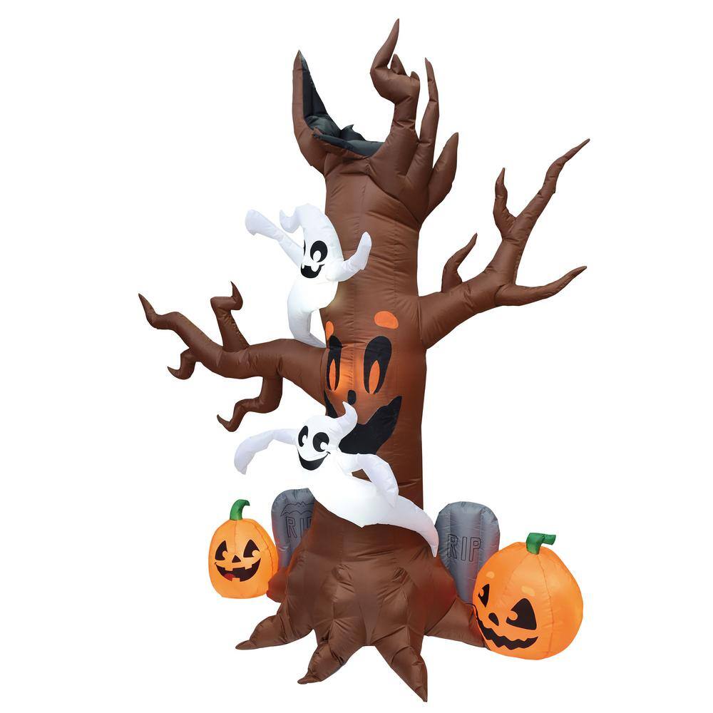 8 ft. Tall Brown, White and Black Plastic Scary Tree Inflatable