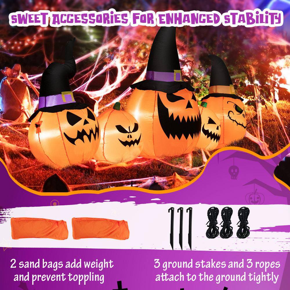 8 ft. LED Pumpkin Family Waterproof Halloween Yard Decoration for Yard Halloween Inflatable