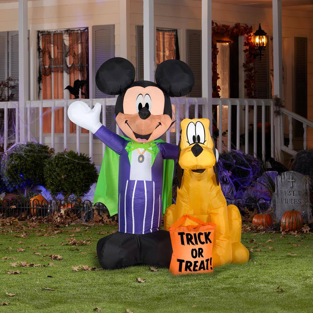 5 ft. Tall Airblown-Mickey and Pluto with Treat Sack-MD Scene-Disney