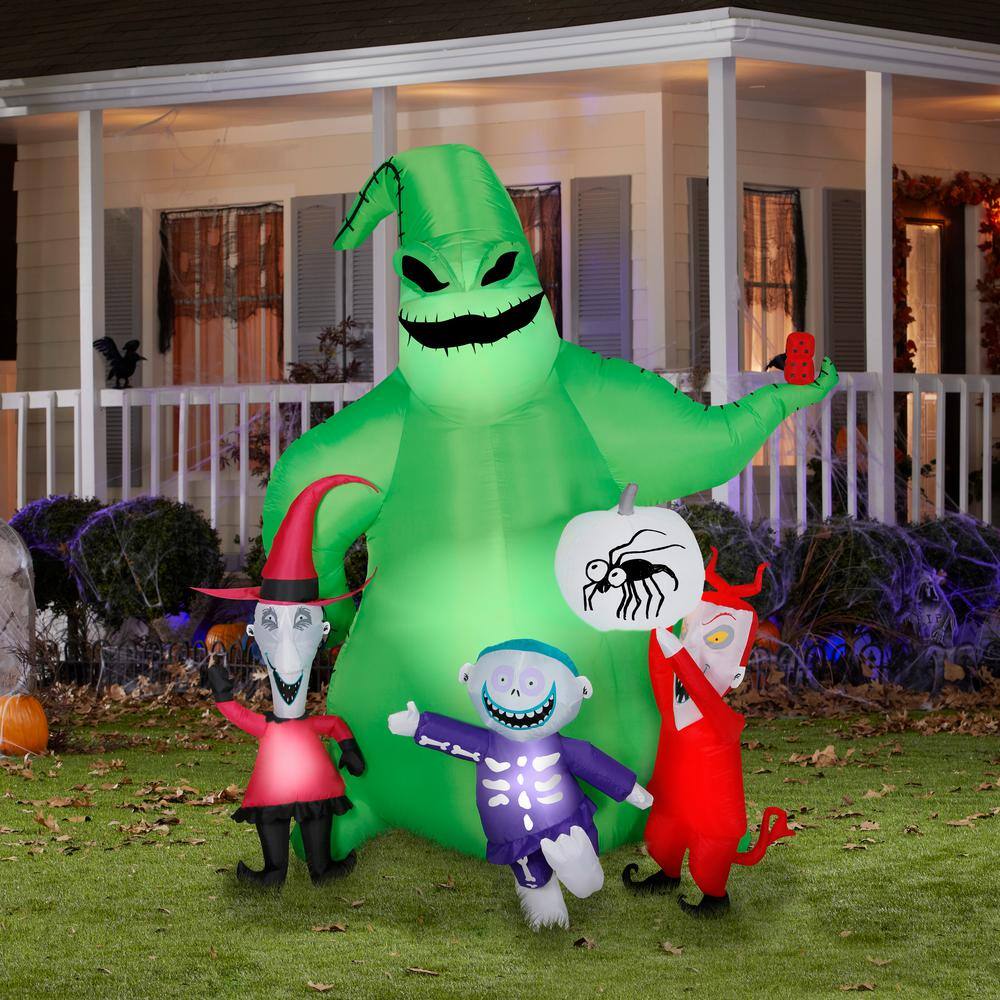 7 ft. H x 3 ft. 81 in. W x 5 ft. 25 in. L Halloween Airblown Inflatable -Oogie with Creatures-Scene-Disney