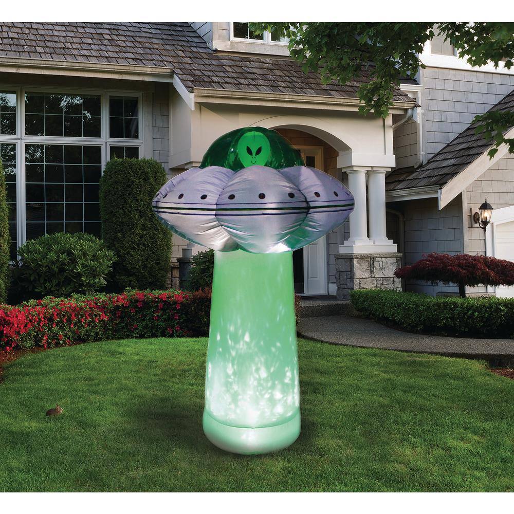 83.46 in. H x 51.18 in. W x 51.18 in. L Halloween Inflatable Alien UFO with Inferno Tractor Beam