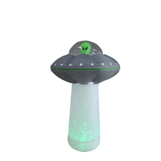 83.46 in. H x 51.18 in. W x 51.18 in. L Halloween Inflatable Alien UFO with Inferno Tractor Beam