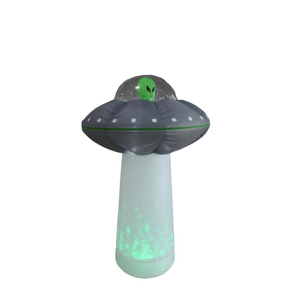 83.46 in. H x 51.18 in. W x 51.18 in. L Halloween Inflatable Alien UFO with Inferno Tractor Beam