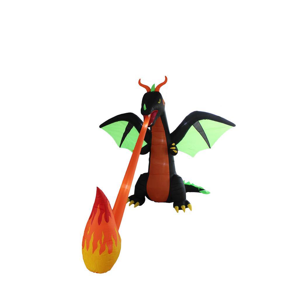 96 in. Tall Halloween Inflatable Flaming Dragon