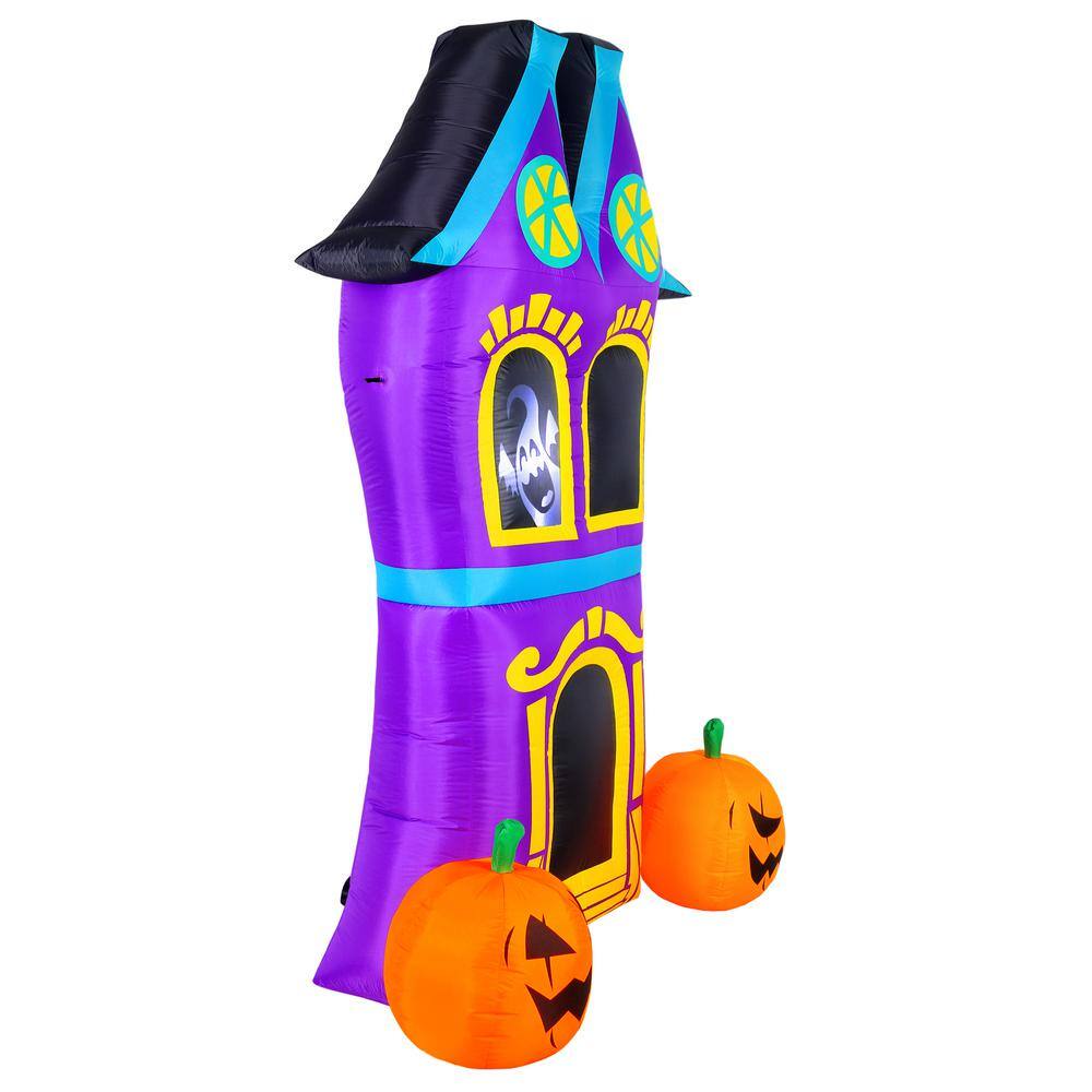 8 ft. H x 2 ft. W x 4 ft. 67 in. L Halloween Airflowz Inflatable Haunted House with Projection Silhouette