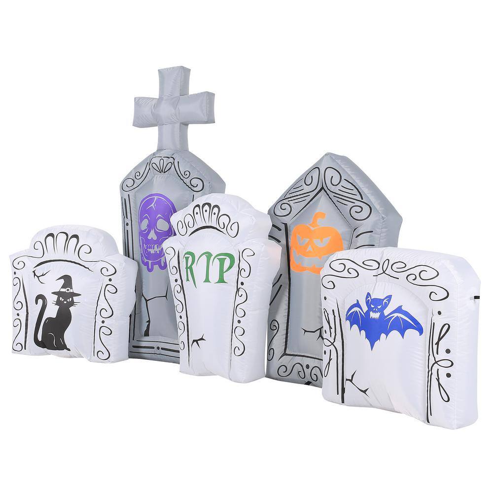 8 ft. Inflatable Flashing Lights Tombstone Scene