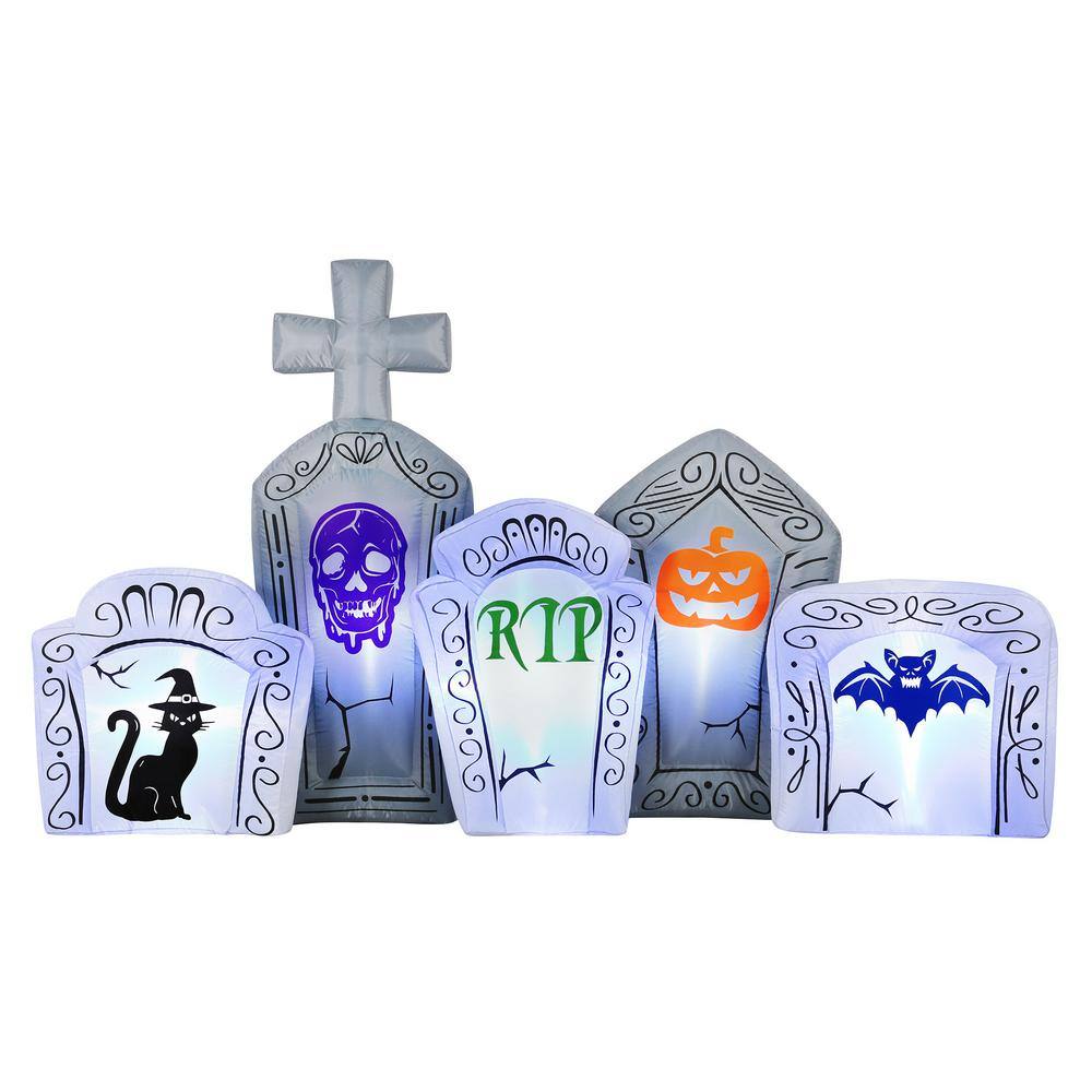 8 ft. Inflatable Flashing Lights Tombstone Scene