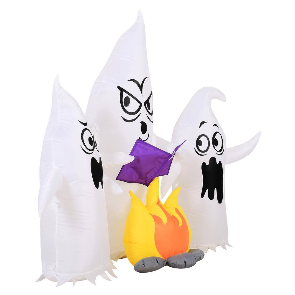 4 ft. 25 in. H x 2.5 ft. W x 5 ft. L Halloween Airflowz Inflatable Color Changing Campfire Ghosts