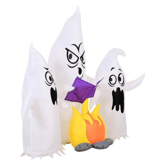 4 ft. 25 in. H x 2.5 ft. W x 5 ft. L Halloween Airflowz Inflatable Color Changing Campfire Ghosts