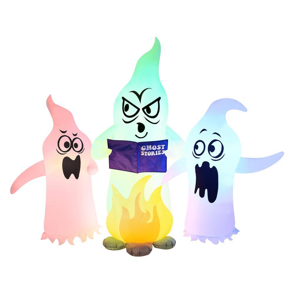 4 ft. 25 in. H x 2.5 ft. W x 5 ft. L Halloween Airflowz Inflatable Color Changing Campfire Ghosts