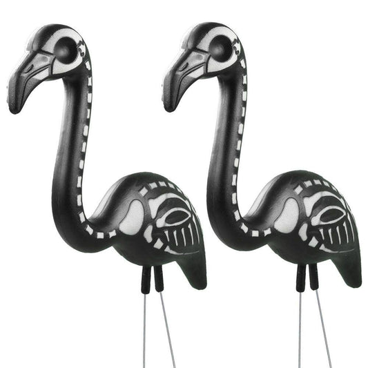 29 in. Zombie Yard Ornaments - Halloween Skeleton Flamingo Yard Ornaments with Yard Stakes - (Pack of 2)