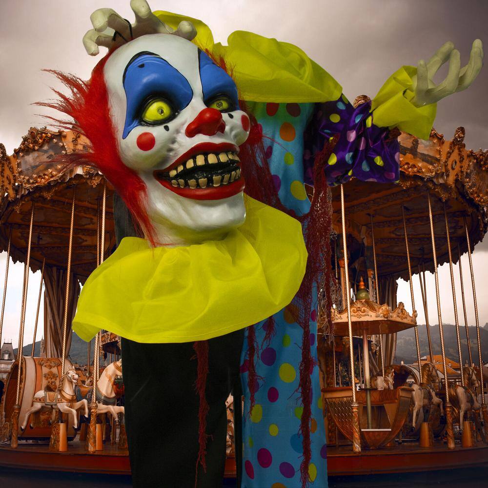 Haunted Hill Farm 60 in. Touch Activated Animatronic Clown