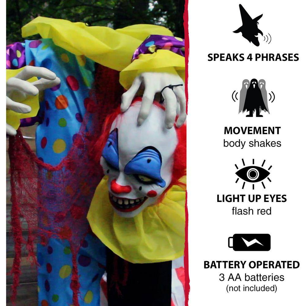 Haunted Hill Farm 60 in. Touch Activated Animatronic Clown