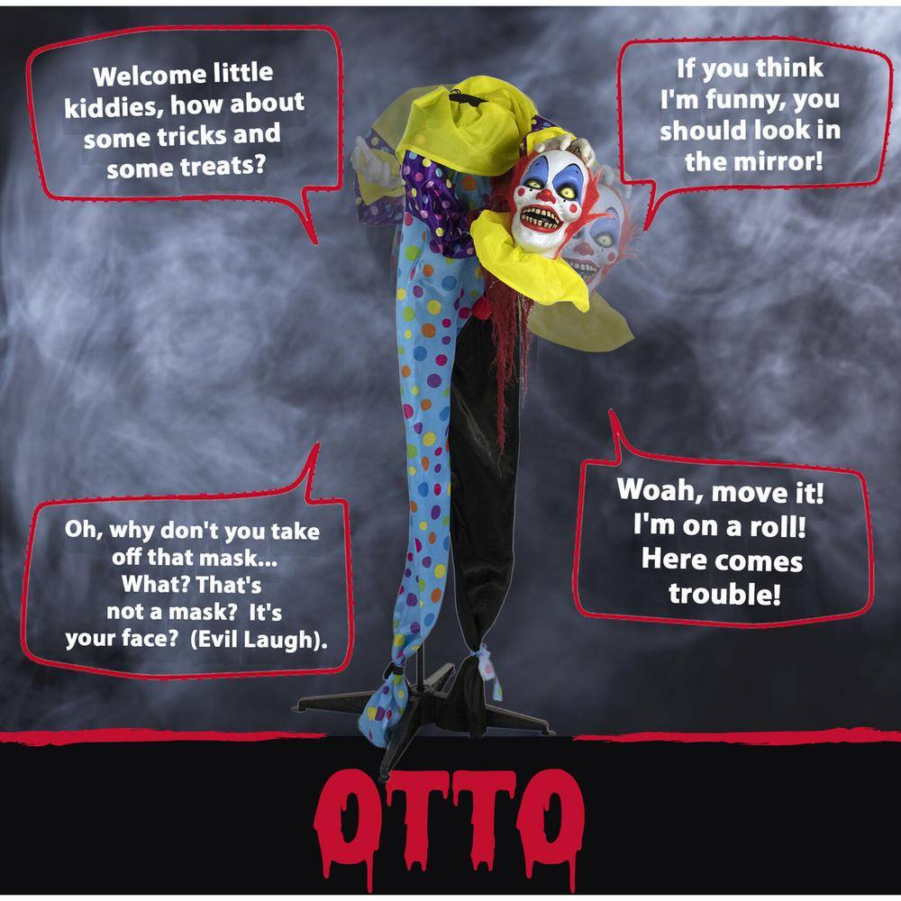 Haunted Hill Farm 60 in. Touch Activated Animatronic Clown