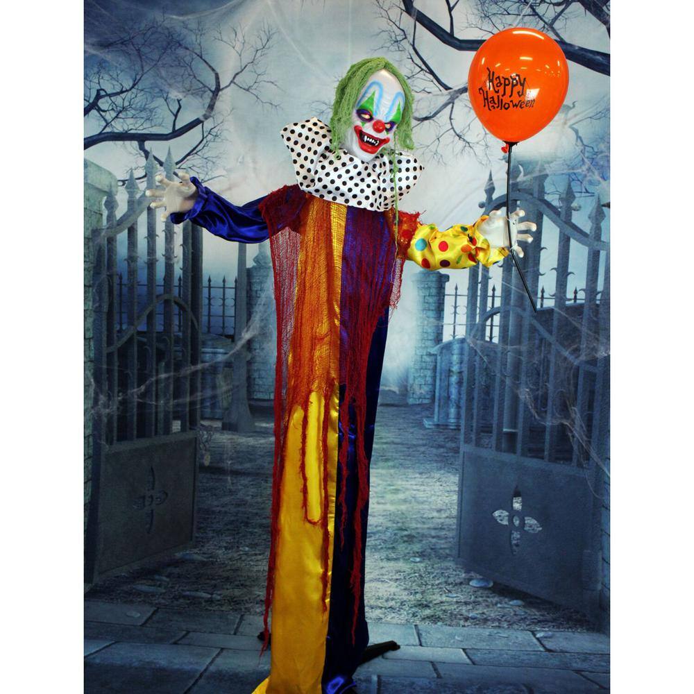 Haunted Hill Farm 69 in. Touch Activated Animatronic Clown