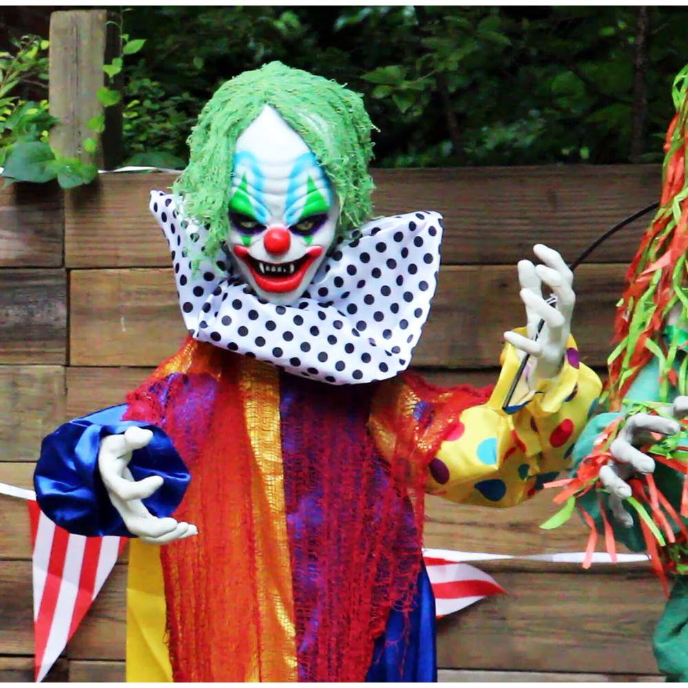 Haunted Hill Farm 69 in. Touch Activated Animatronic Clown