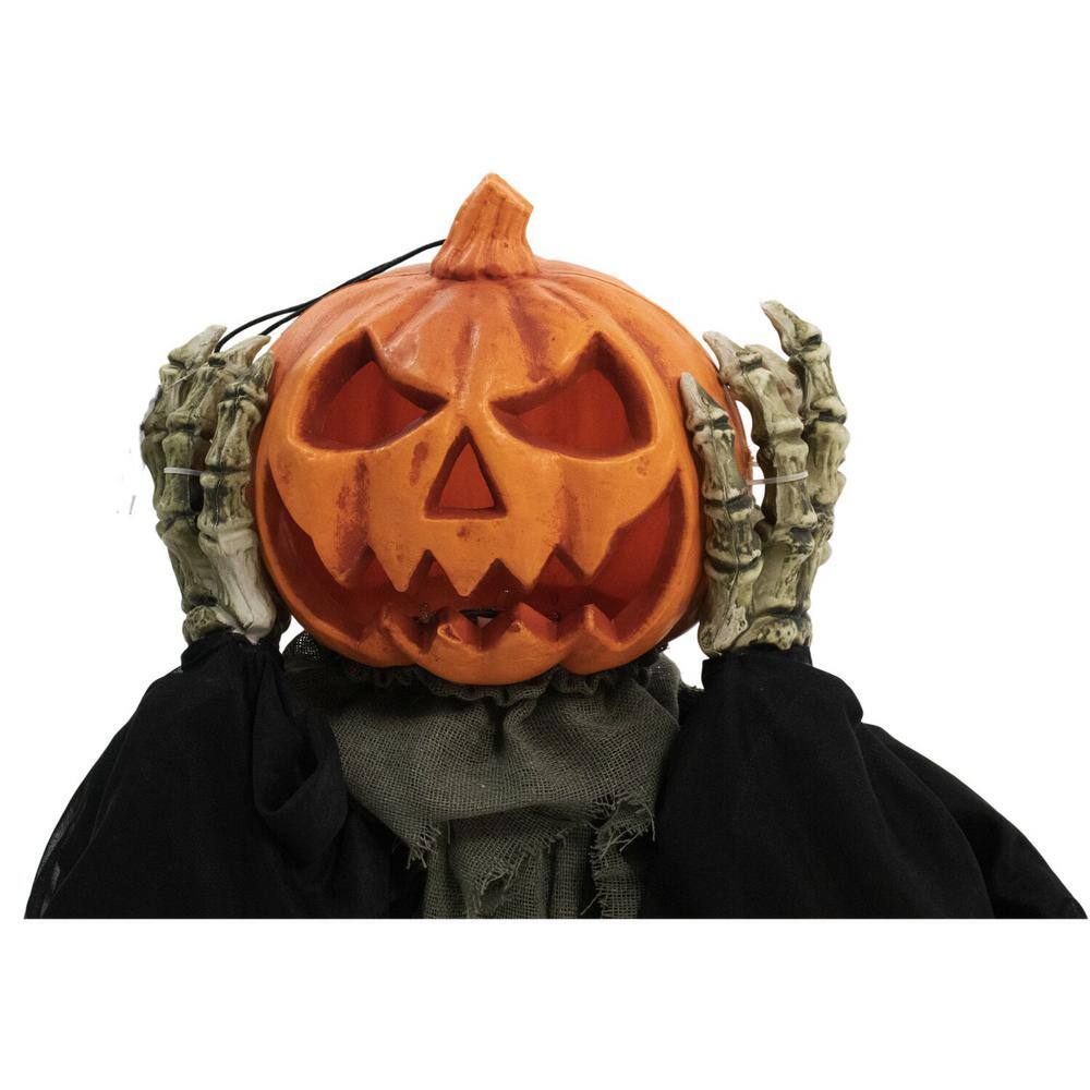 Haunted Hill Farm 25 in. Touch Activated Pop-Up Animatronic Pumpkin Head