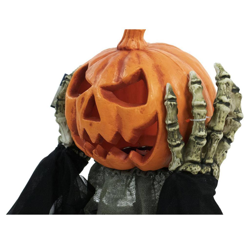 Haunted Hill Farm 25 in. Touch Activated Pop-Up Animatronic Pumpkin Head