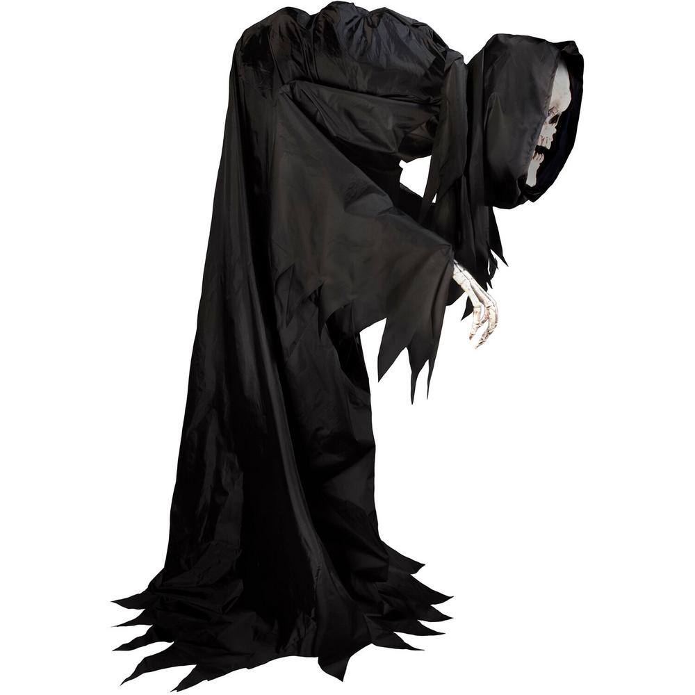 Haunted Hill Farm 85 in. Premium Talking Halloween Animatronic Colossal The Hunched Skeleton Reaper by Tekky