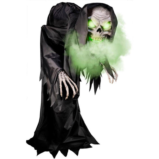 Haunted Hill Farm 85 in. Premium Talking Halloween Animatronic Colossal The Hunched Skeleton Reaper by Tekky