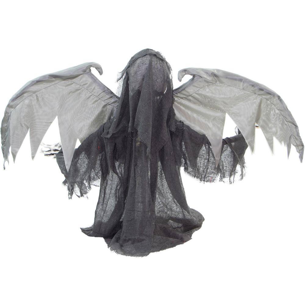 Haunted Hill Farm 29.5 in. Gabriel the Animated Winged Reaper, Indoor or Covered Outdoor Halloween Decoration, Battery Operated