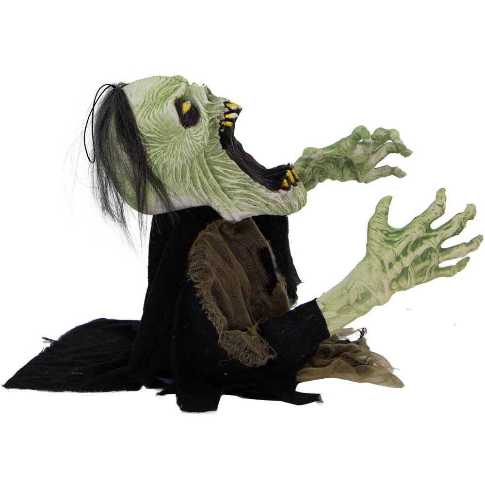 Haunted Hill Farm 21 in. Trevor the Animated Zombie Groundbreaker, Indoor or Covered Outdoor Halloween Decoration, Battery Operated