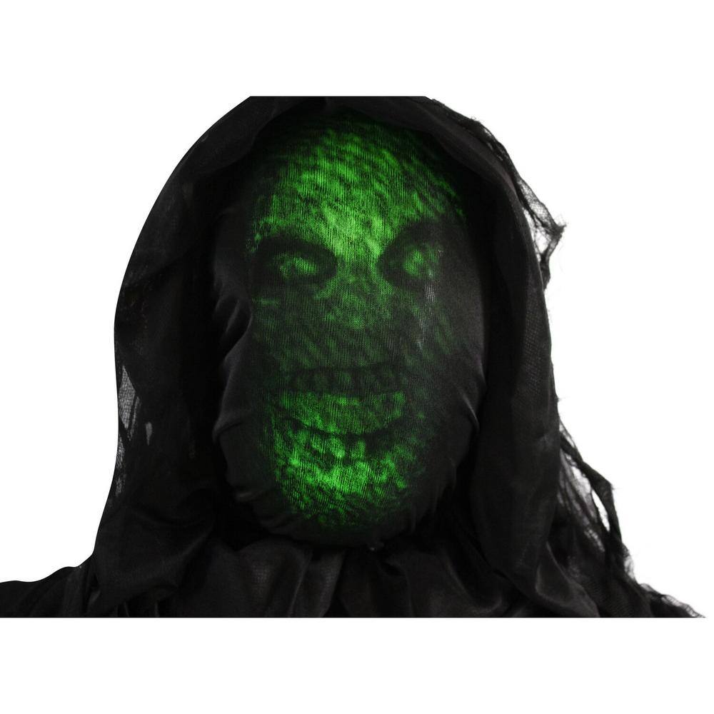 Haunted Hill Farm  65 in. Animatronic Reaper, Indoor or Outdoor Halloween Decoration, Light-up Face, Poseable, Battery-Operated