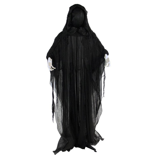 Haunted Hill Farm  65 in. Animatronic Reaper, Indoor or Outdoor Halloween Decoration, Light-up Face, Poseable, Battery-Operated