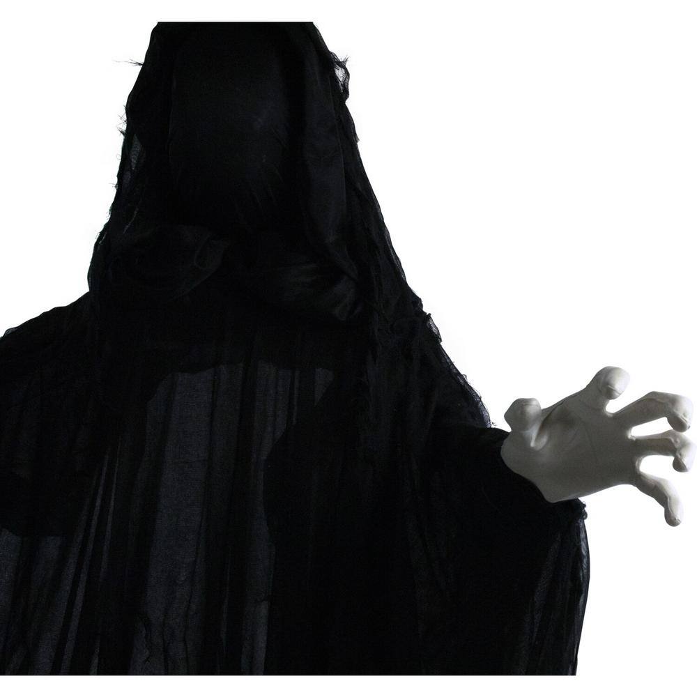 Haunted Hill Farm  65 in. Animatronic Reaper, Indoor or Outdoor Halloween Decoration, Light-up Face, Poseable, Battery-Operated