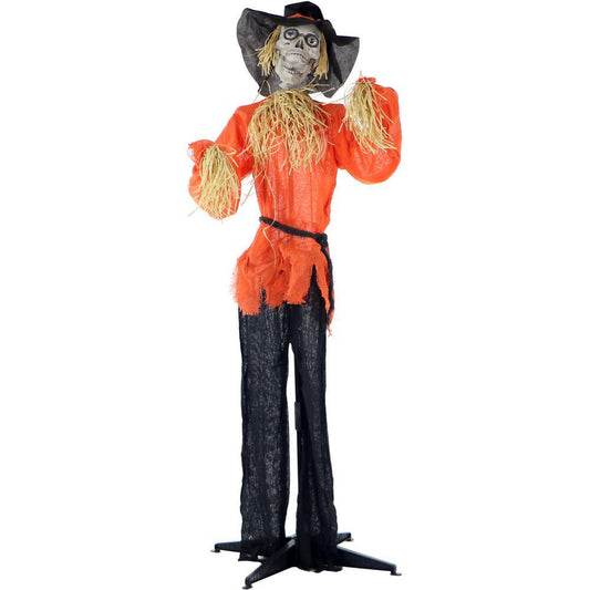 Haunted Hill Farm  5 ft. Animatronic Skeleton Scarecrow Halloween Prop