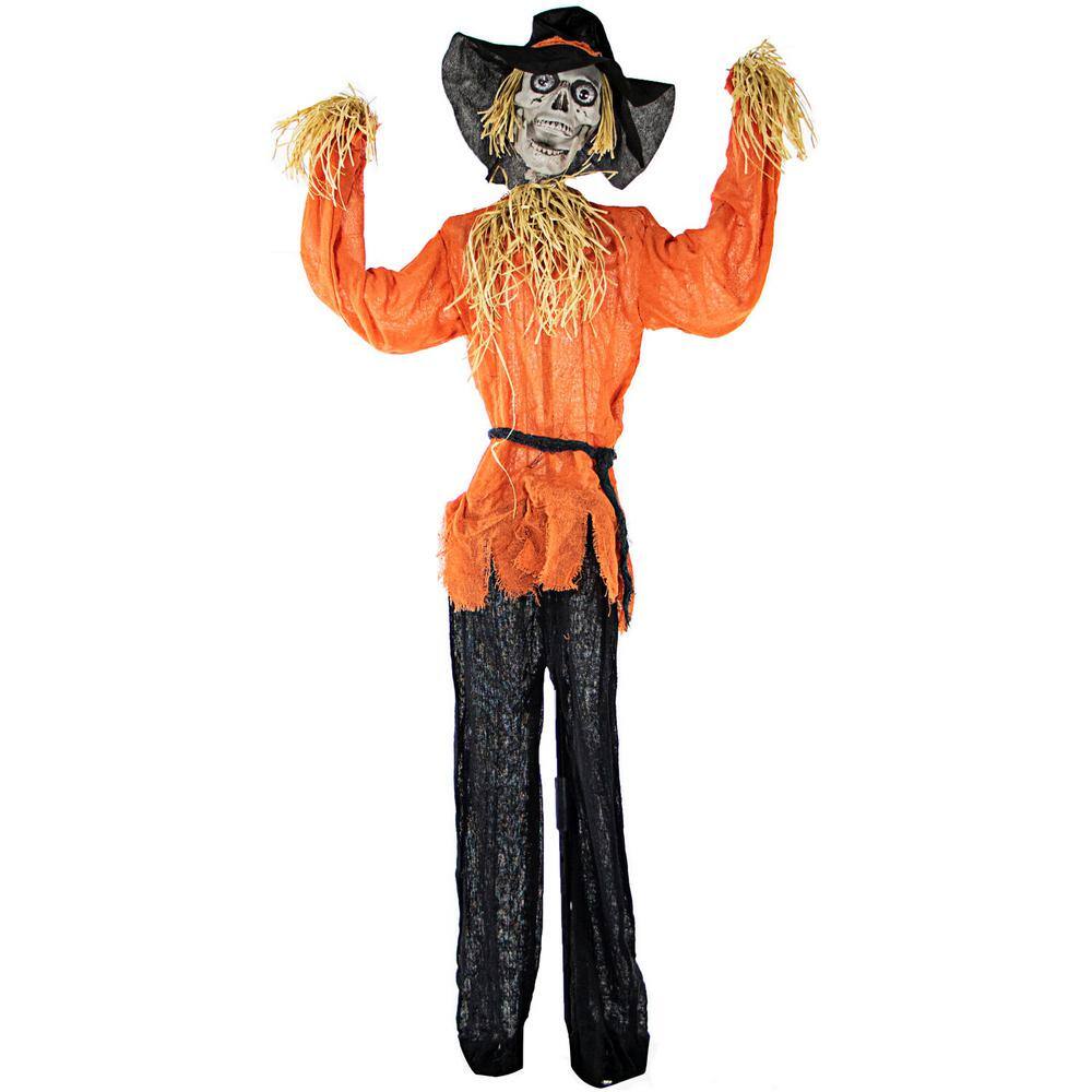 Haunted Hill Farm  5 ft. Animatronic Skeleton Scarecrow Halloween Prop