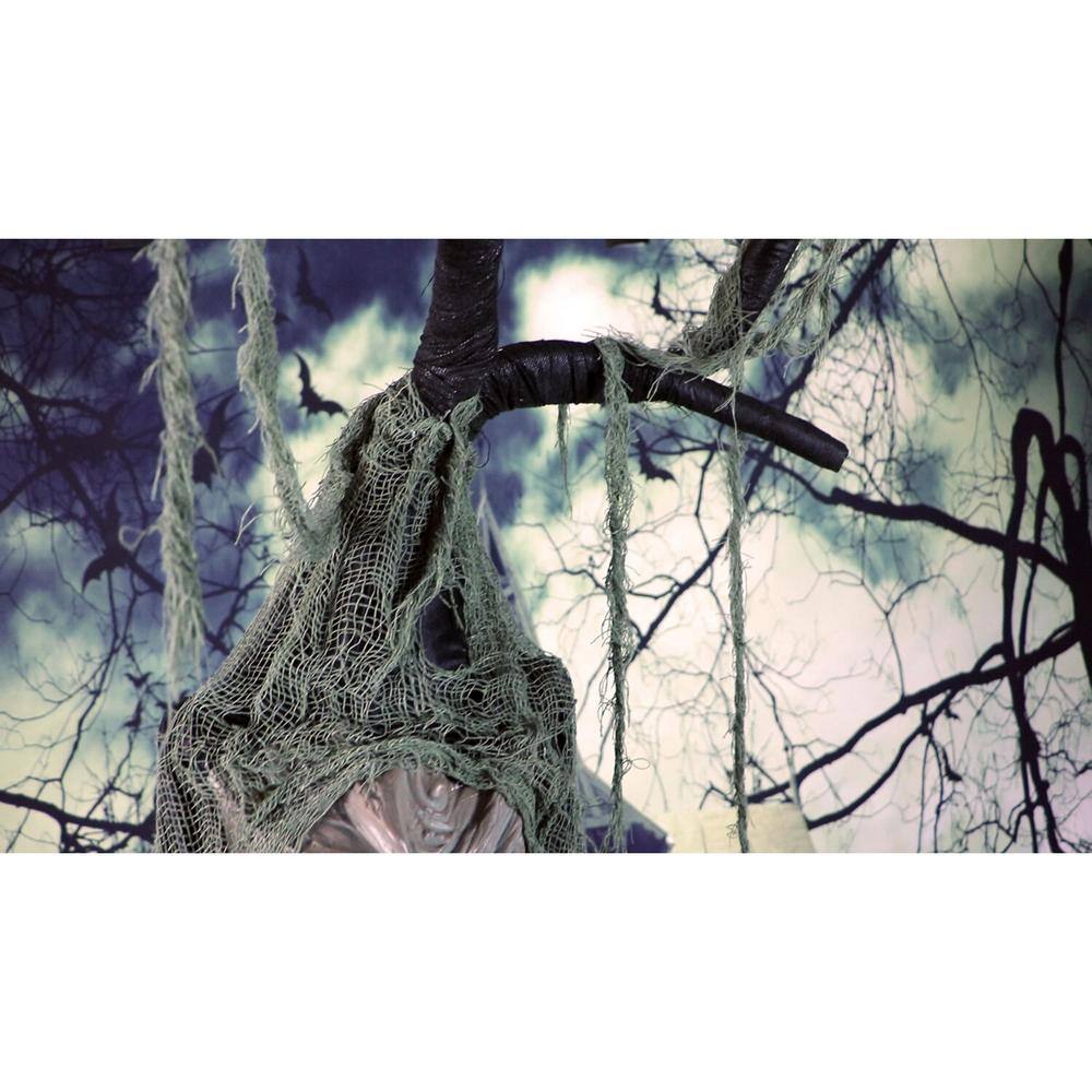 Haunted Hill Farm 6.5 ft. Animatronic Haunted Talking Tree Halloween Prop, Moving Mouth for Indoor/Outdoors, Battery-Operated