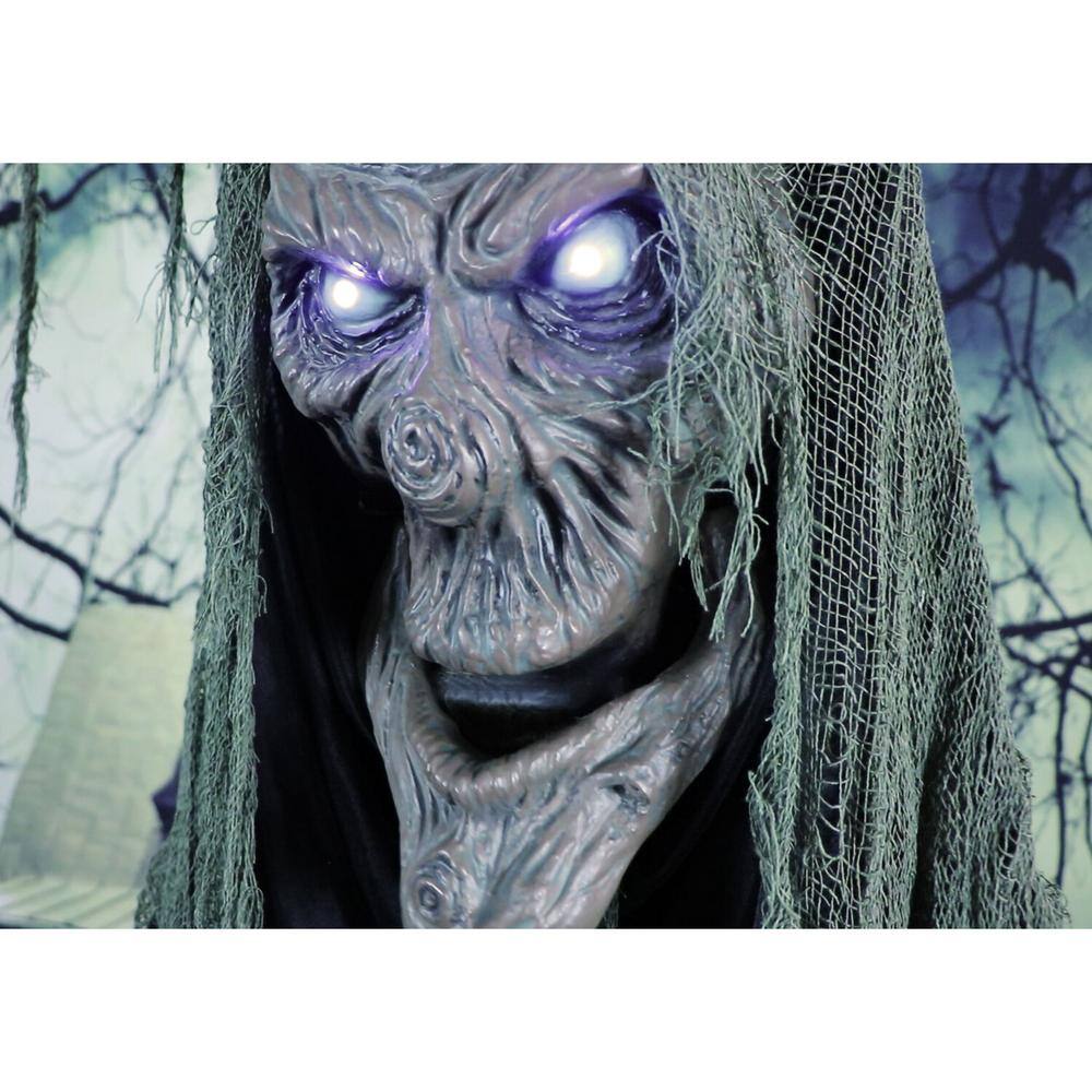 Haunted Hill Farm 6.5 ft. Animatronic Haunted Talking Tree Halloween Prop, Moving Mouth for Indoor/Outdoors, Battery-Operated