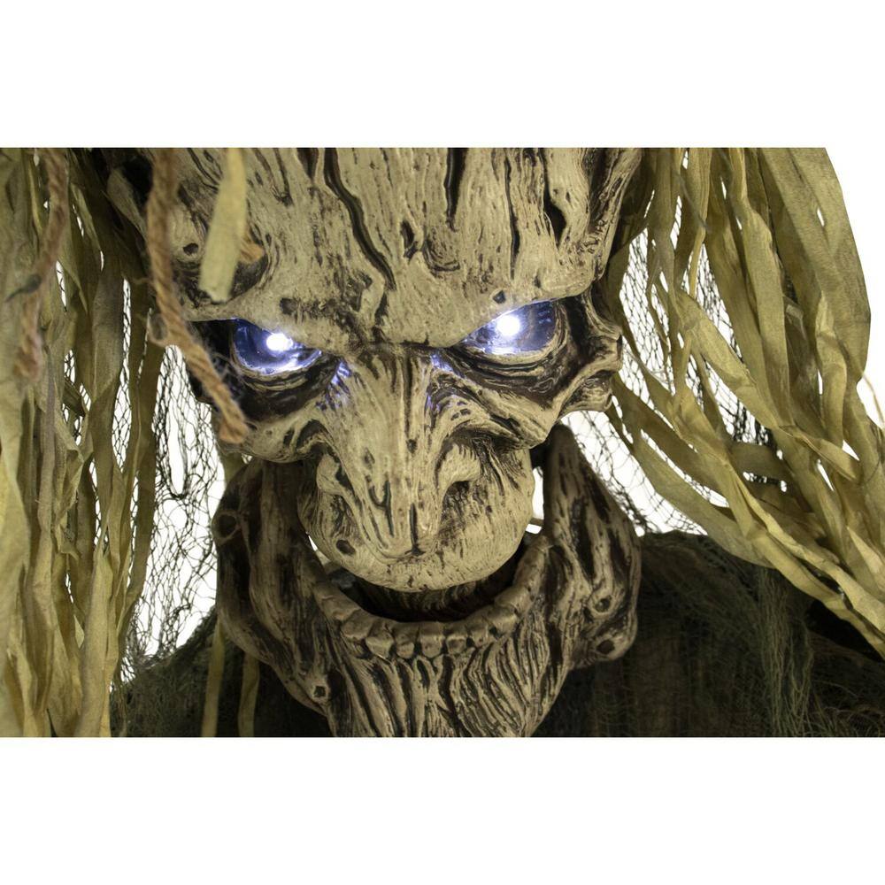 Haunted Hill Farm 75 in. Touch Activated Animatronic Tree Man, Light-up White Eyes, Poseable, Battery-Operated