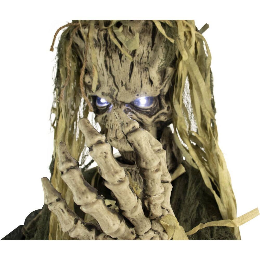 Haunted Hill Farm 75 in. Touch Activated Animatronic Tree Man, Light-up White Eyes, Poseable, Battery-Operated