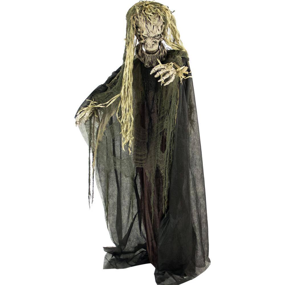 Haunted Hill Farm 75 in. Touch Activated Animatronic Tree Man, Light-up White Eyes, Poseable, Battery-Operated