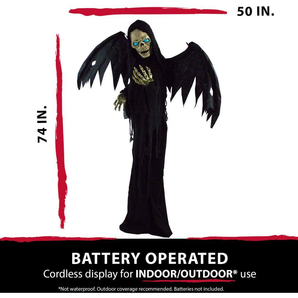 Haunted Hill Farm 74 in. Touch Activated Animatronic Reaper