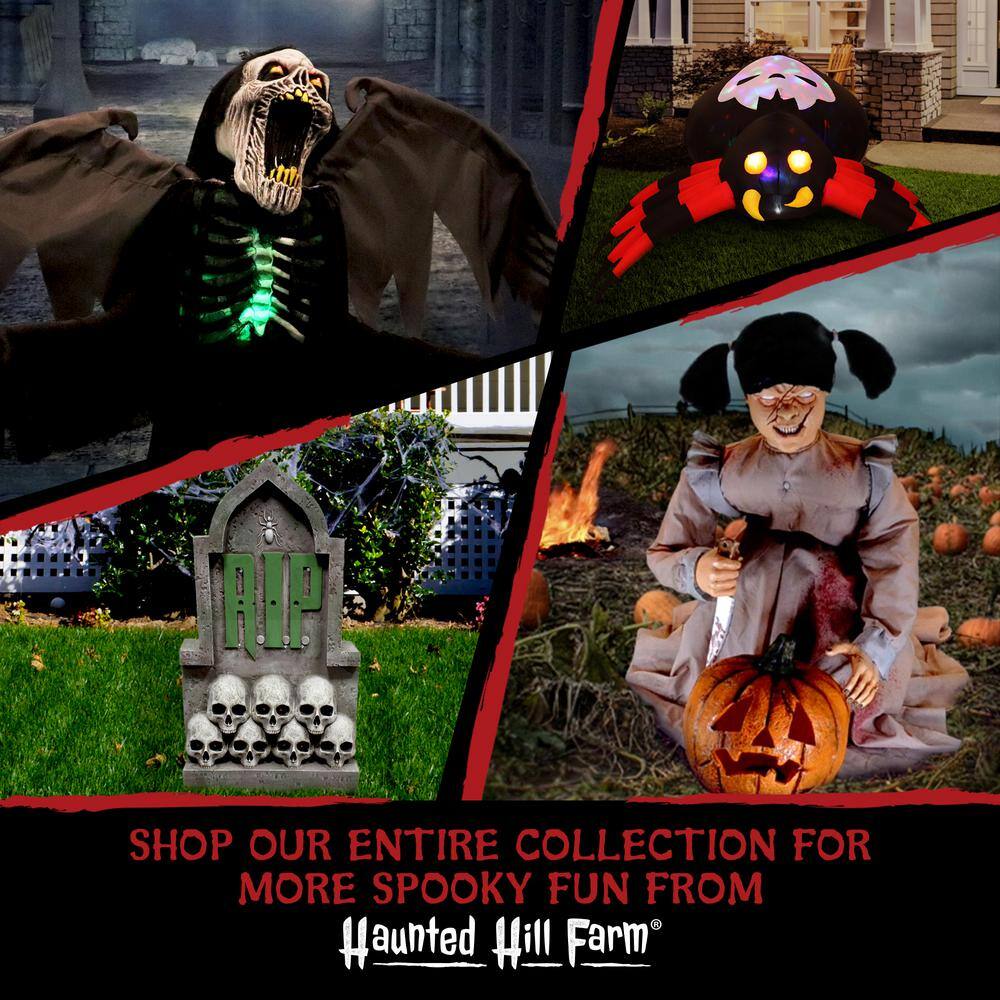 Haunted Hill Farm  66 in. Battery Operated Poseable Standing Witch with Red LED Eyes Halloween Prop