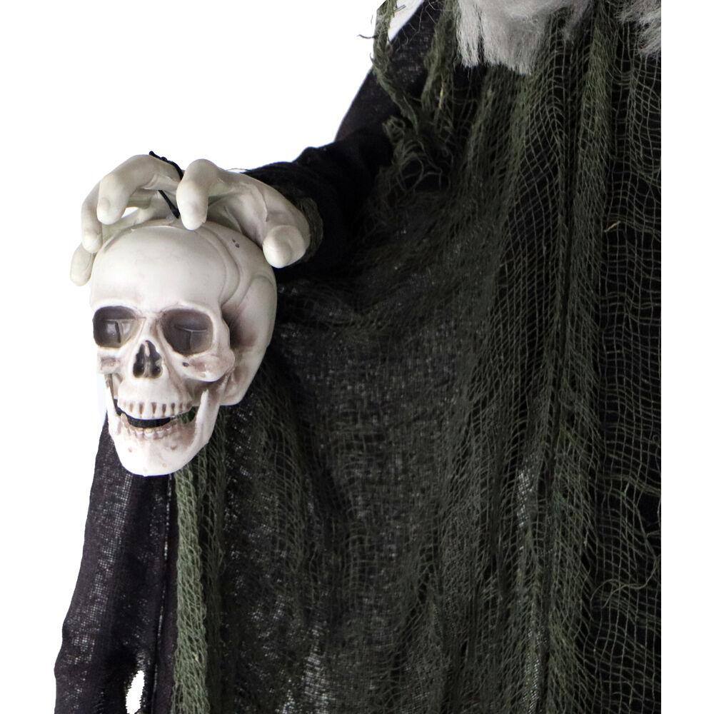 Haunted Hill Farm 6 ft. Animatronic Talking Witch Halloween Prop, Indoor and Outdoor Halloween Decoration, Battery-Operated