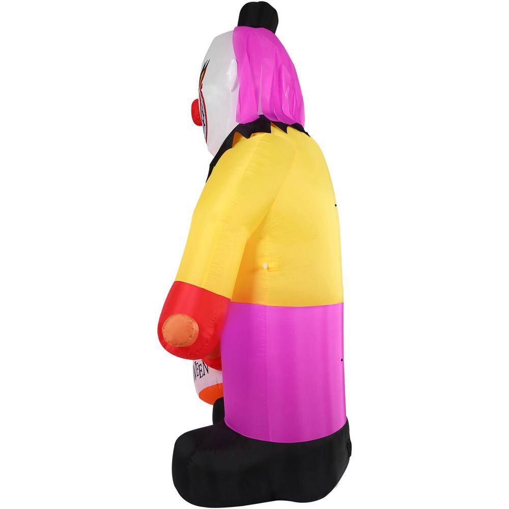 Haunted Hill Farm 8 ft. Tall Pre-Lit Inflatable Clown with Lights